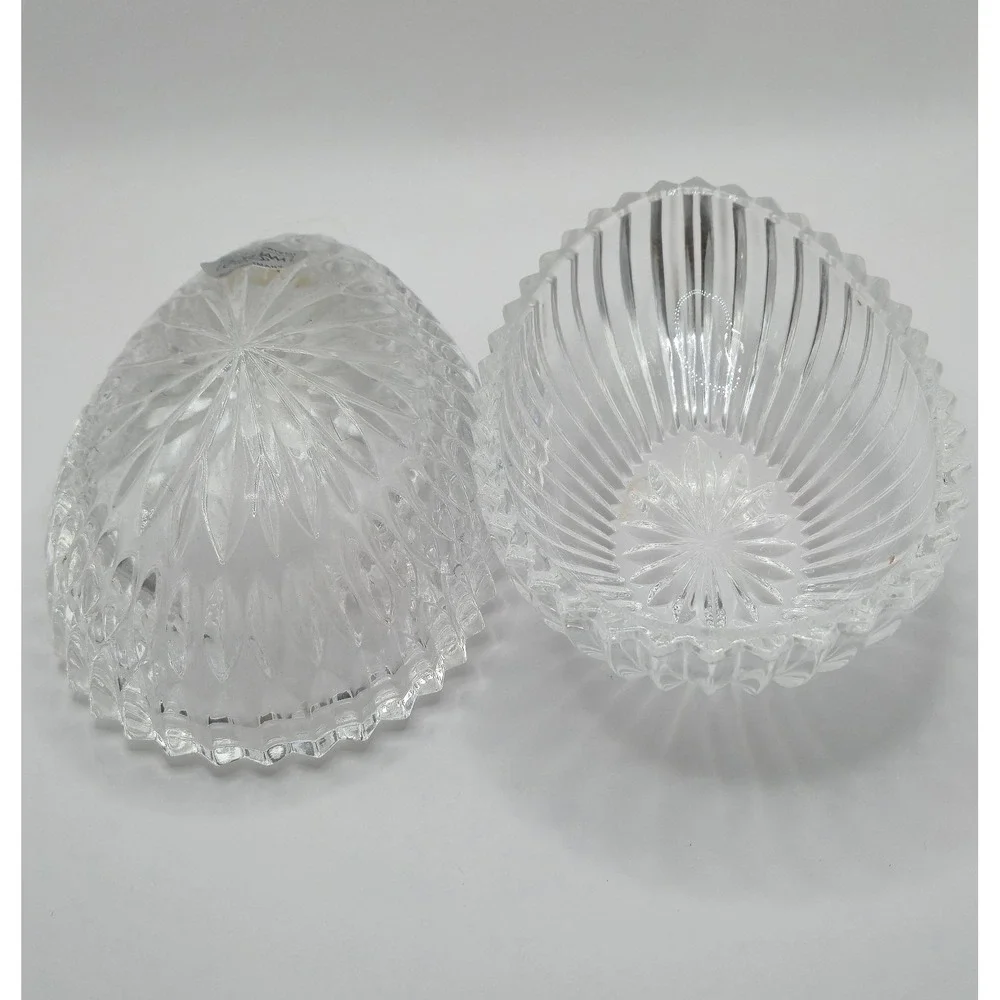 Gorham Chantilly Vintage Lead Crystal Egg Treasure Trinket Box  West Germany